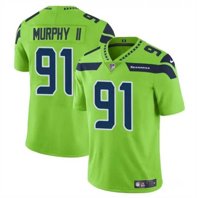 Men & Women & Youth Seattle Seahawks #91 Byron Murphy II Green 2024 Draft Vapor Limited Stitched Jersey